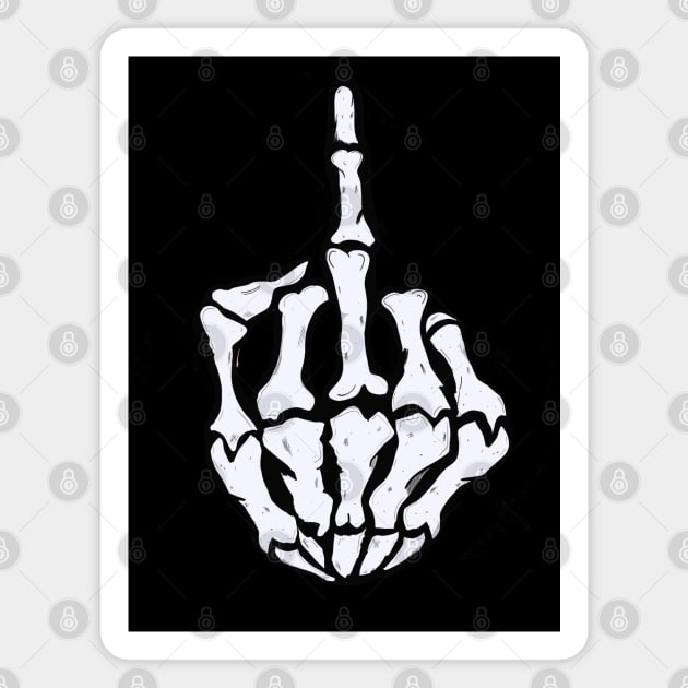 Skeleton Middle finger Magnet by GothicDesigns